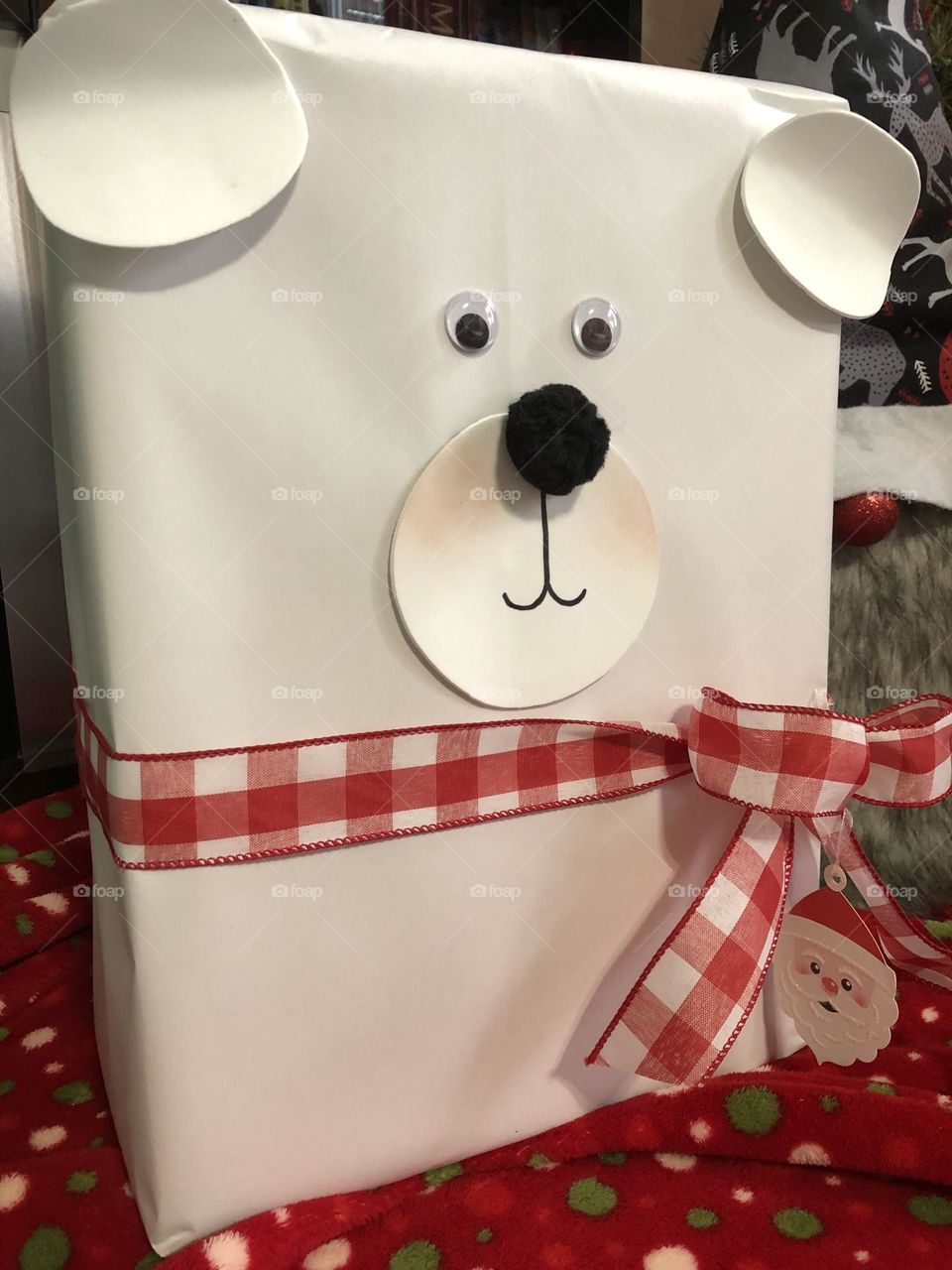 Polar Bear Wrapped Present 