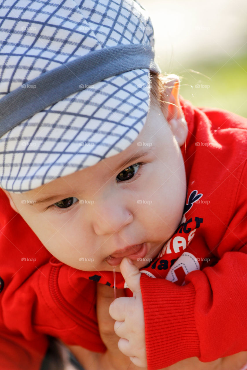 Close-up of a toddler boy face