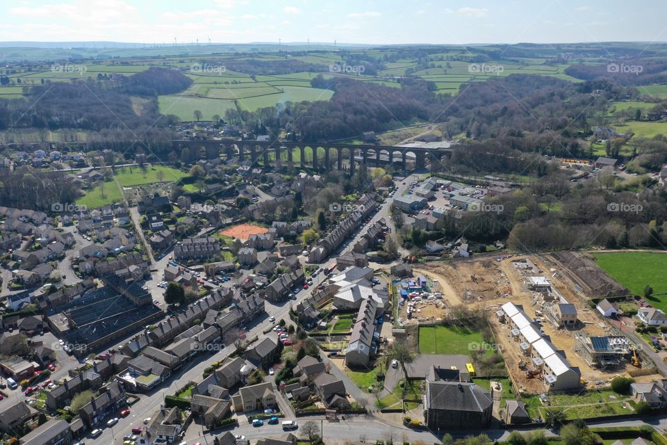 drone picture of denby dale