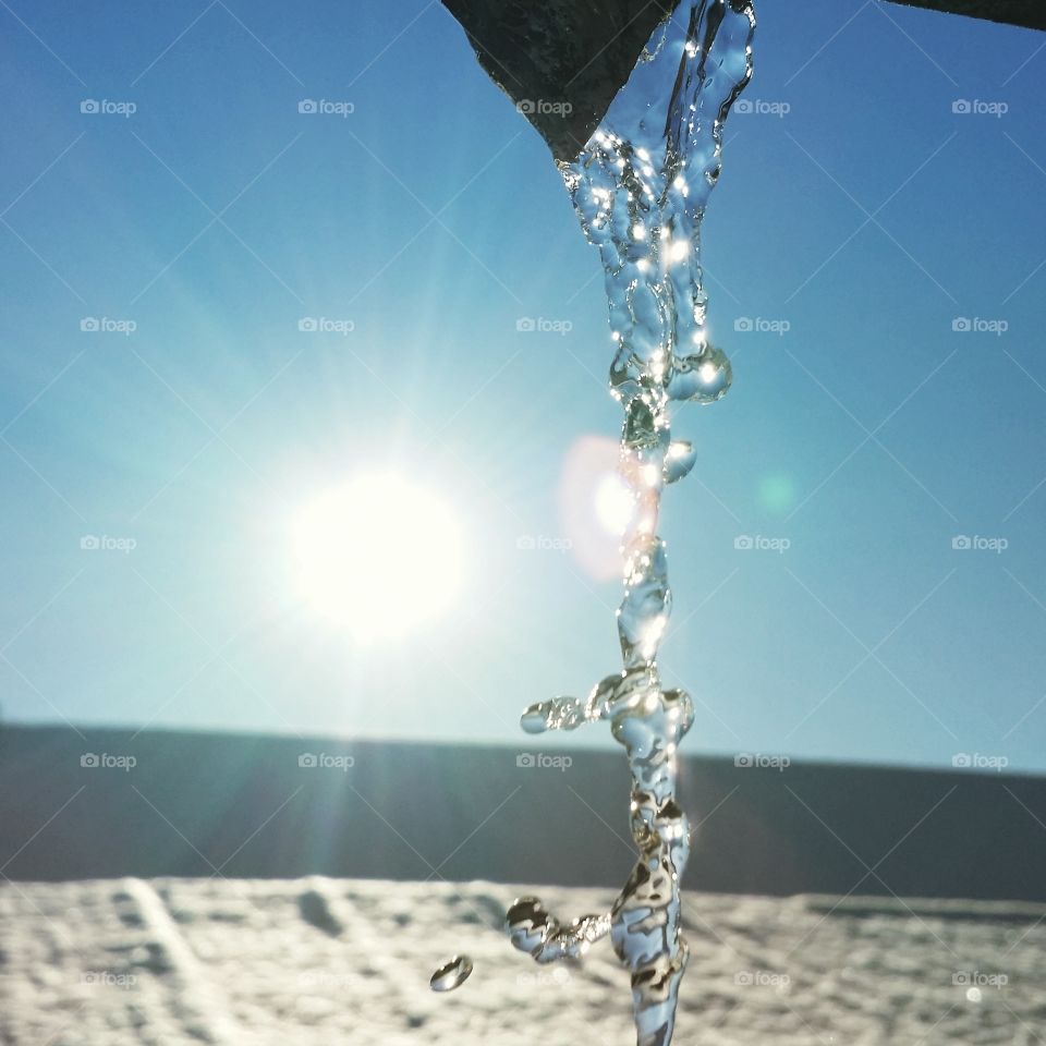 water shines from the sun