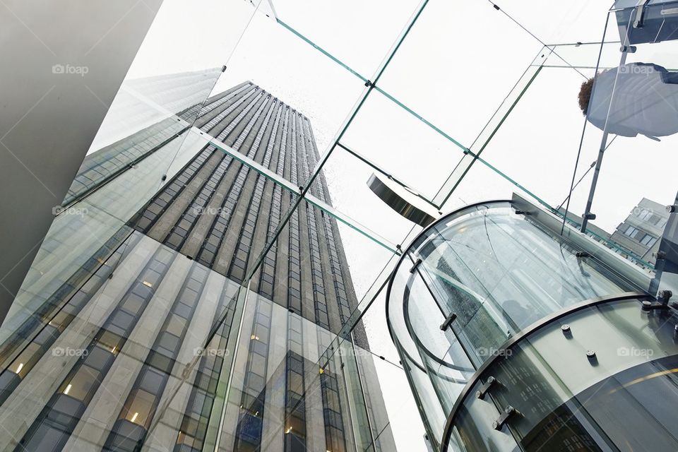 Apple Store New York City. Modern cube entrance