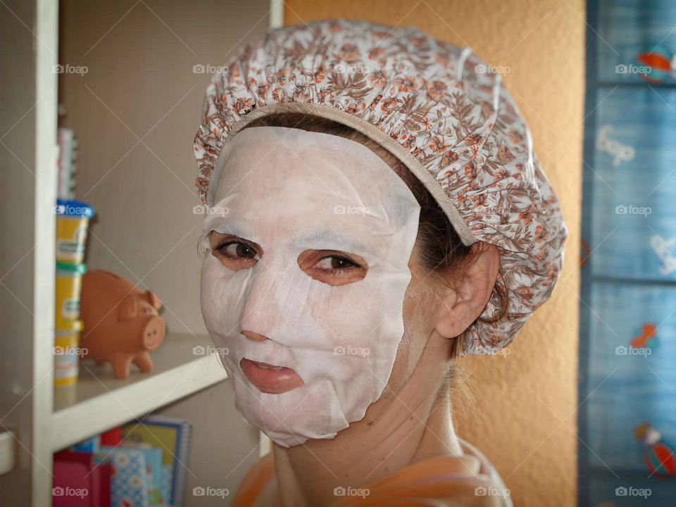 A woman with a beauty mask
