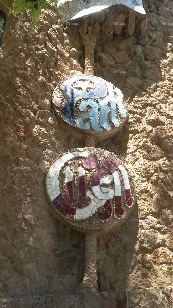 Entrance in Gaudi's Parc Güell, Barcelona,  Spain