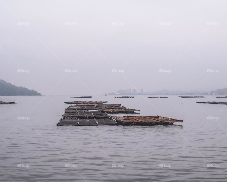 Platformt at the sea in Hiroshima