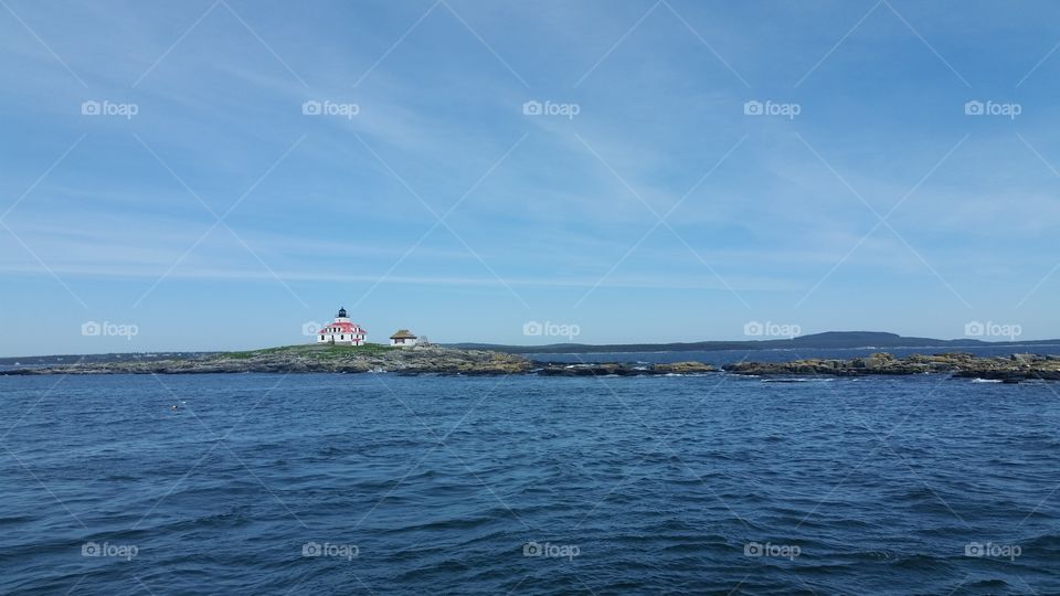 Egg Rock Lighthouse in Frenchman Bay Maine