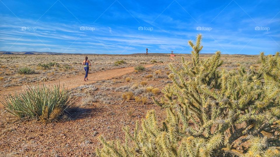 running on the desert