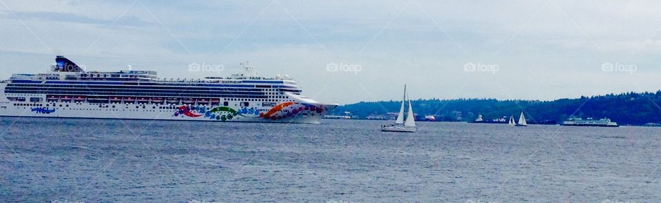 A busy day. Lots of boat traffic 