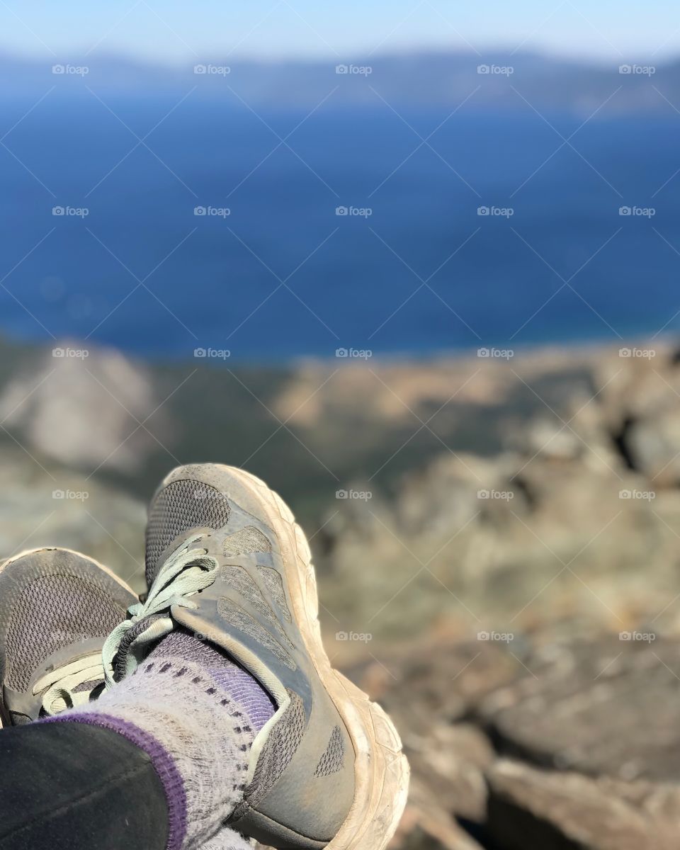 Kick back, relax, and take in those views. Sneakers that show the wear and tear of that incredible hike! 