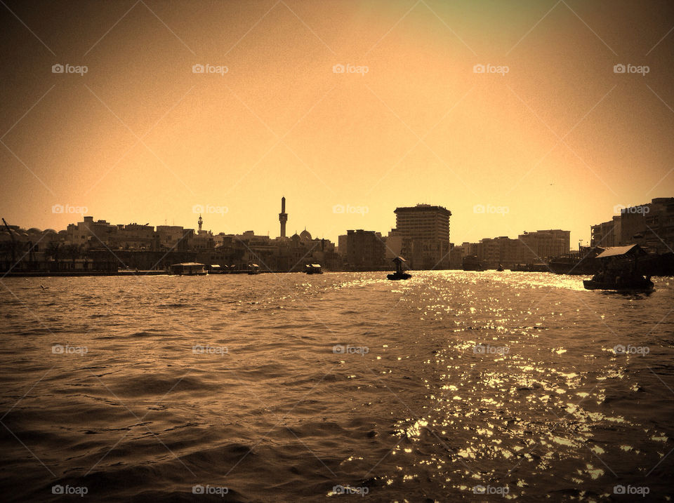 Deira, Dubai creek early evening.