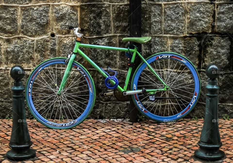 An Old model and Colorful Bicycle modified by his owner.