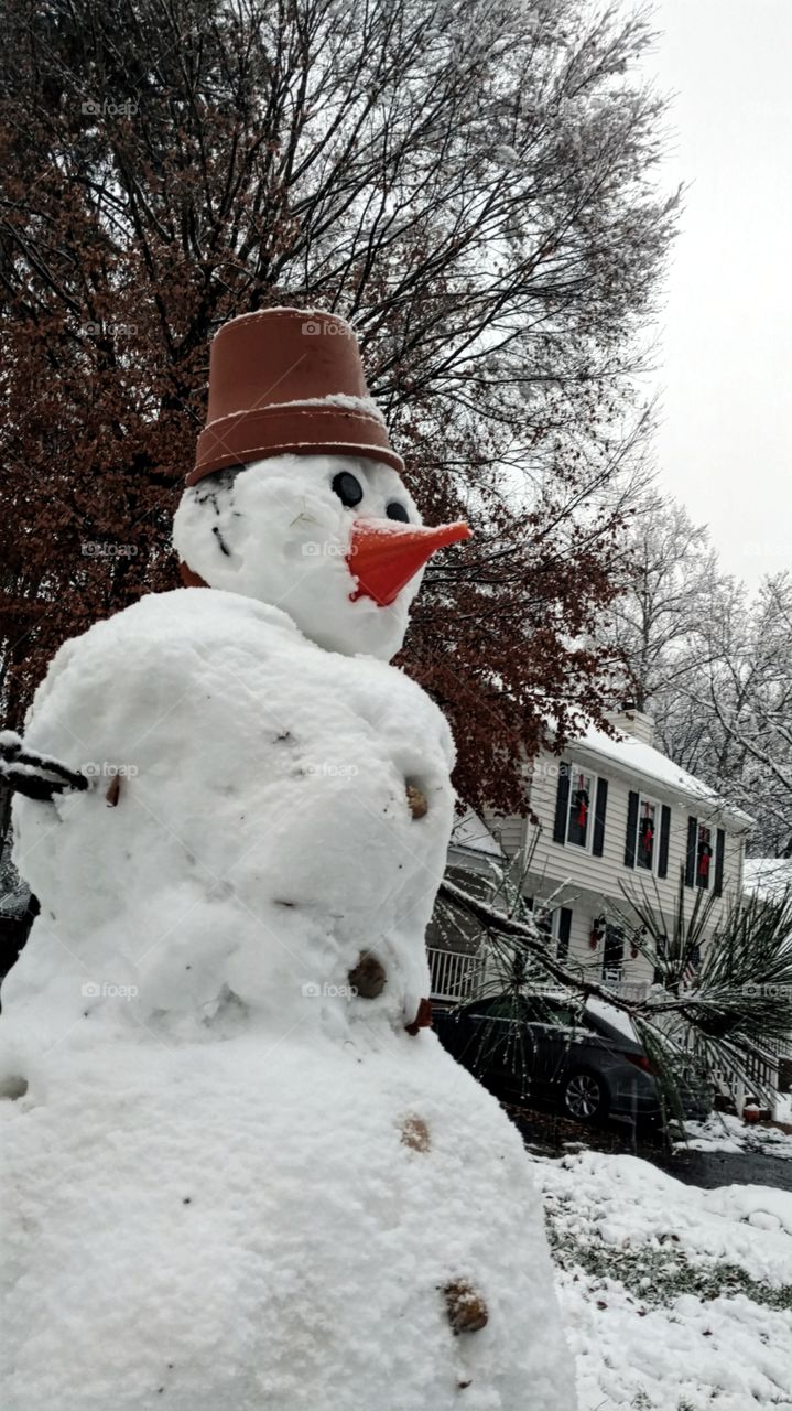 Snowman in the Yard