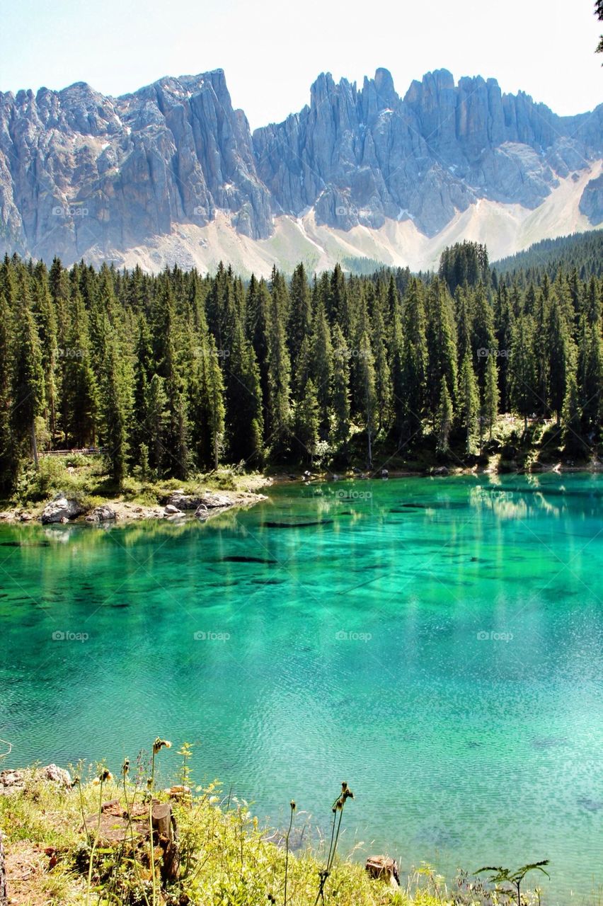 Idyllic lake carezza