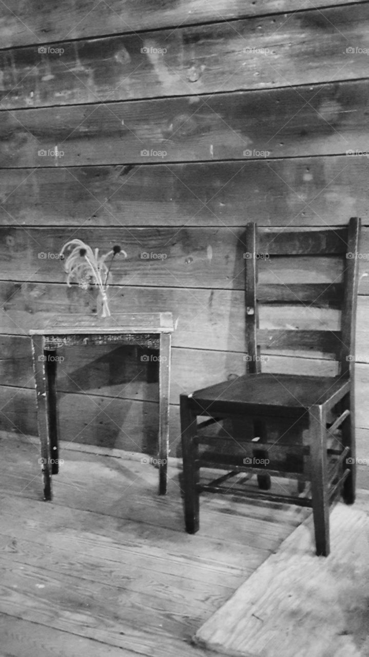 antique chair and table