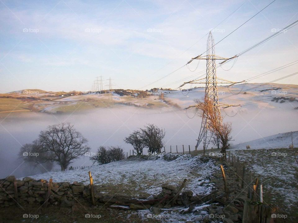 Mist in the Welsh valley