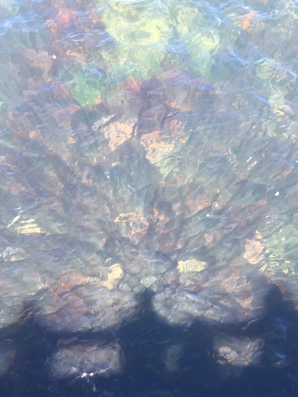 Light refracting off the ocean. 