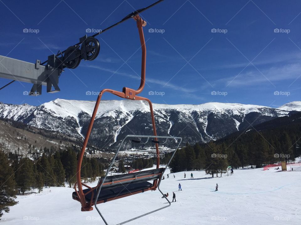Chairlifts in the mountains