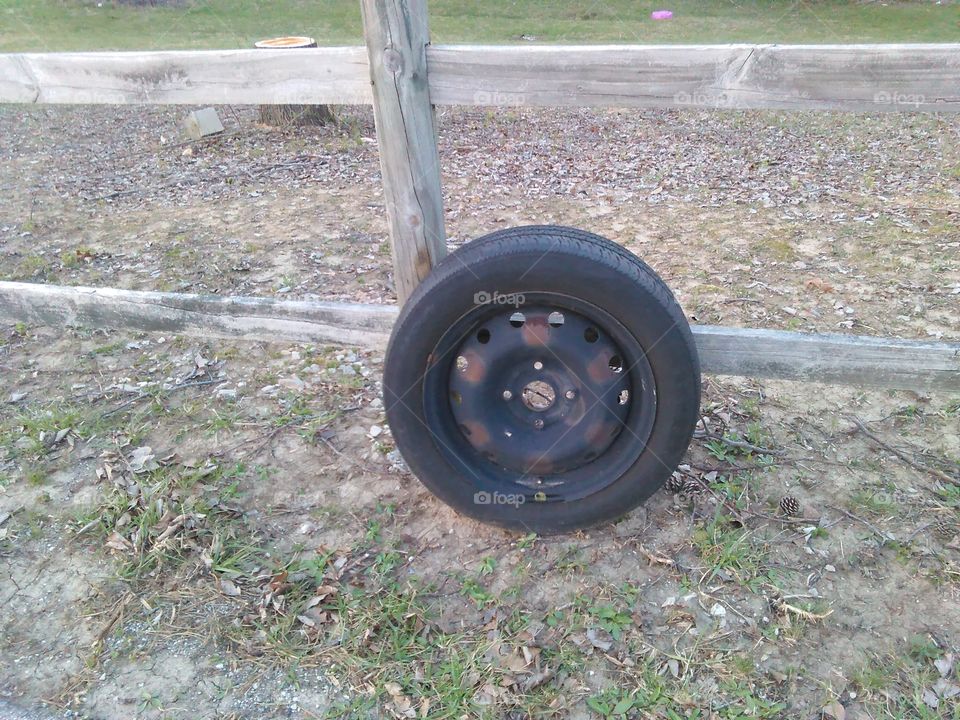 Old rusted tire