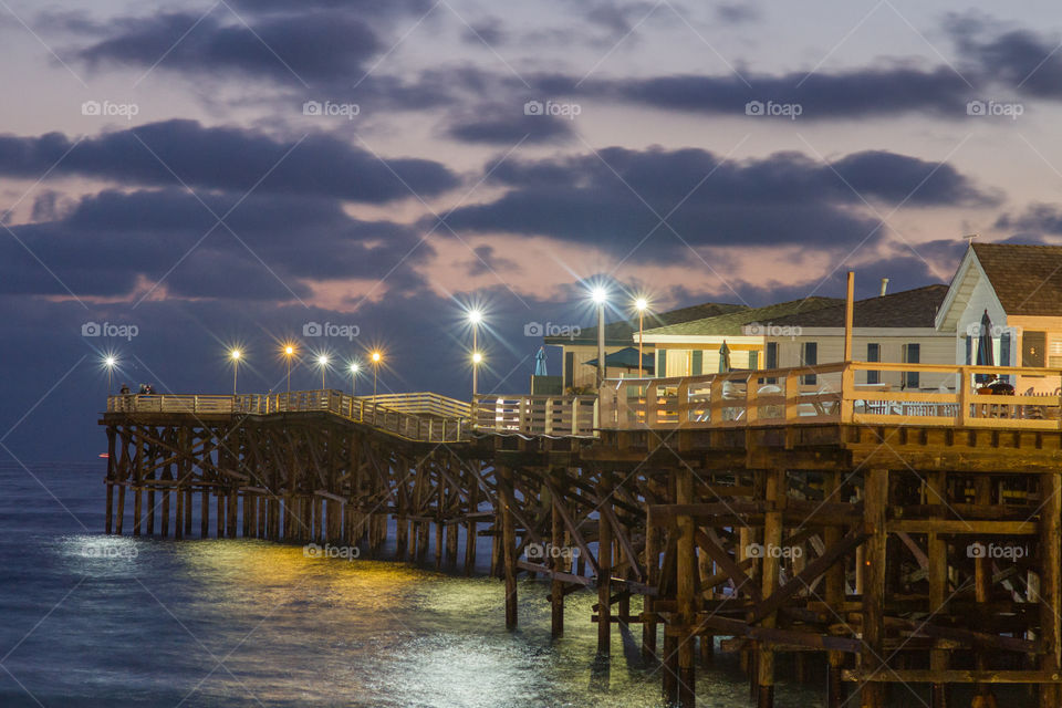 Crystal Pier, Pacific Beach, California - Long Exposure Shot at night during the blue hour. Stunning colors!  Canon 7 d Wide Angle