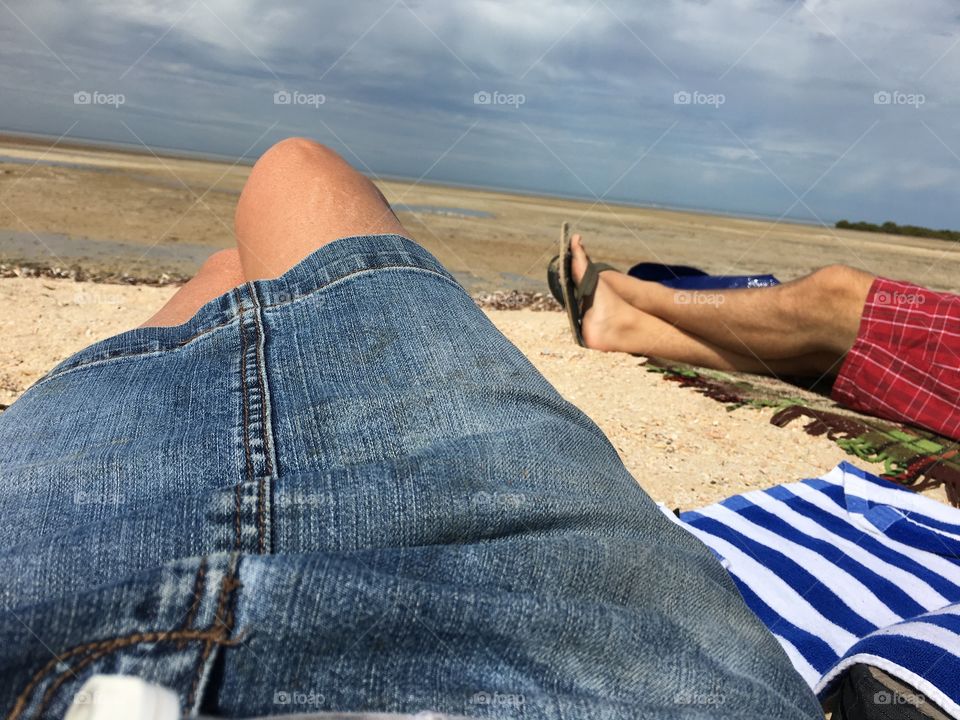 Lazing on south Australia beach