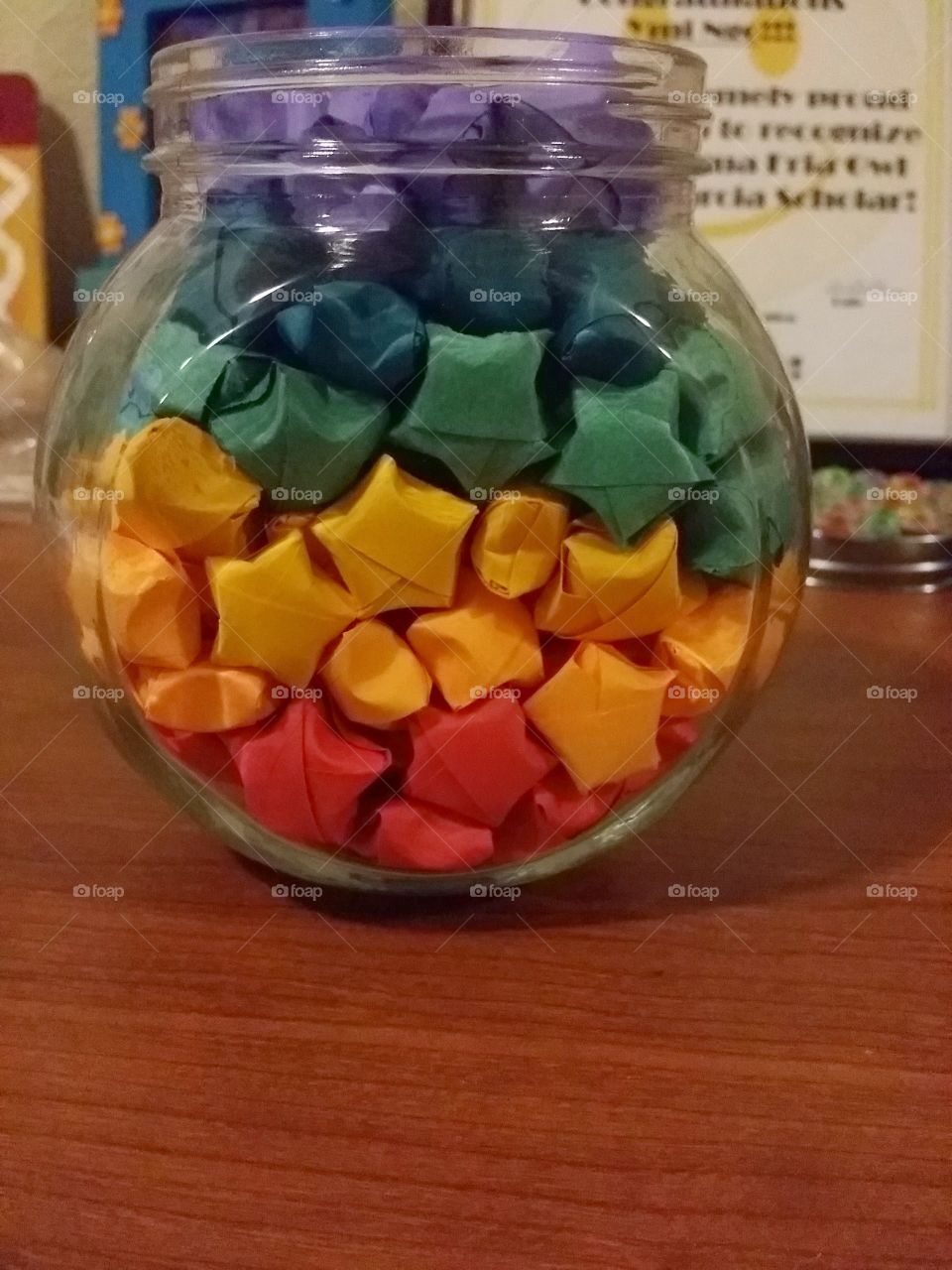 rainbow lucky stars. I love making lucky stars and decided to make a rainbow star jar
