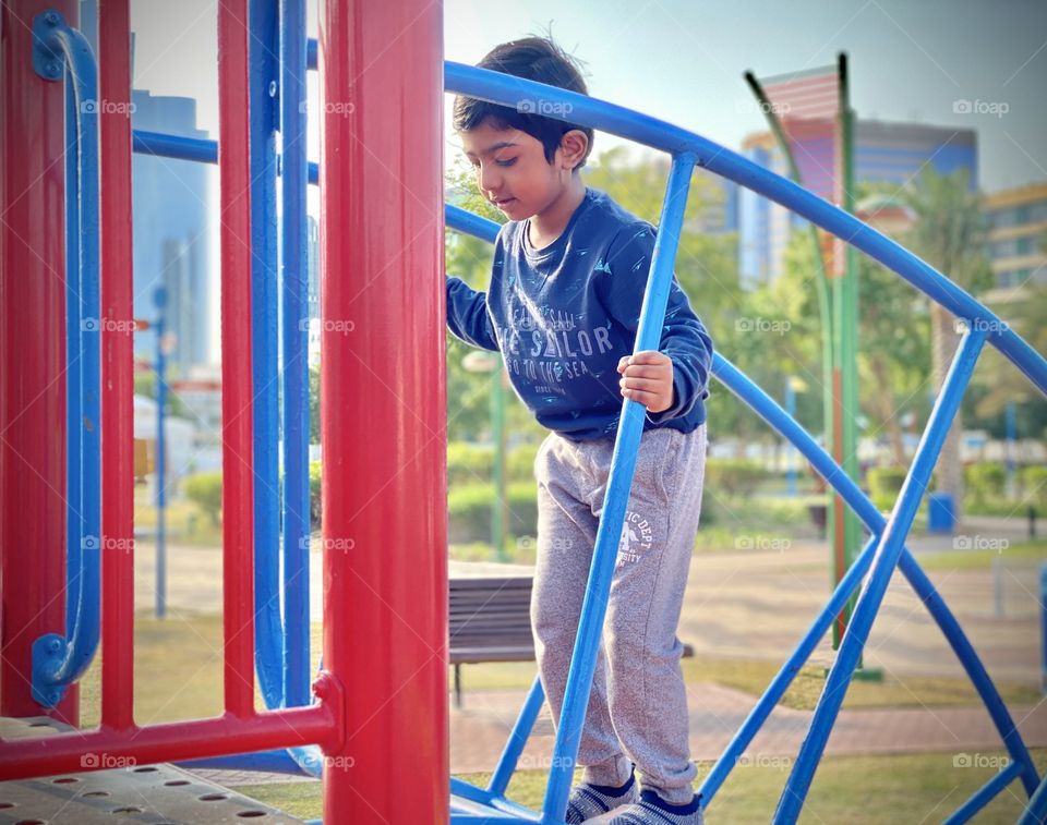 Child enjoying in park