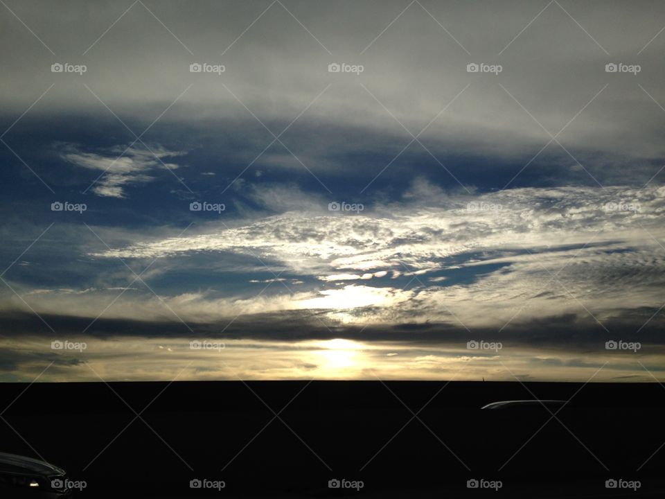 Sunset over the ocean