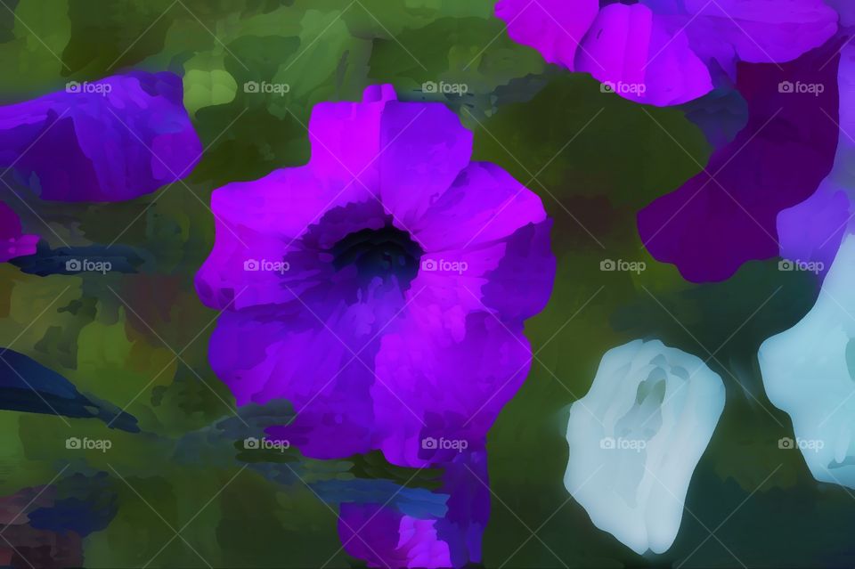 Digital painting photography (purple flowers)