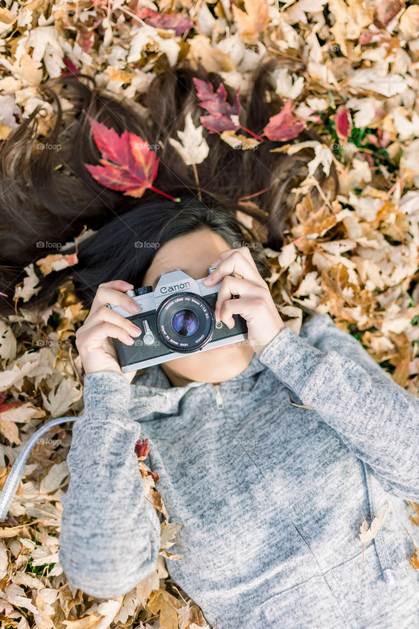 Girl taking photos