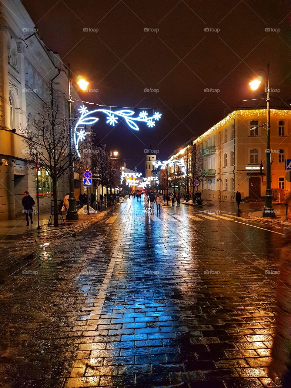 The beautiful Vilnius city in the night.
