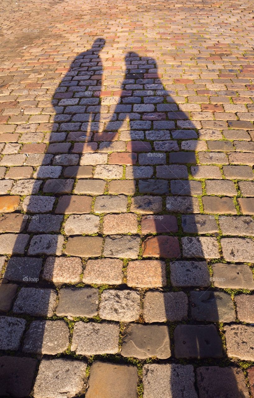 Shadow of a couple in love
