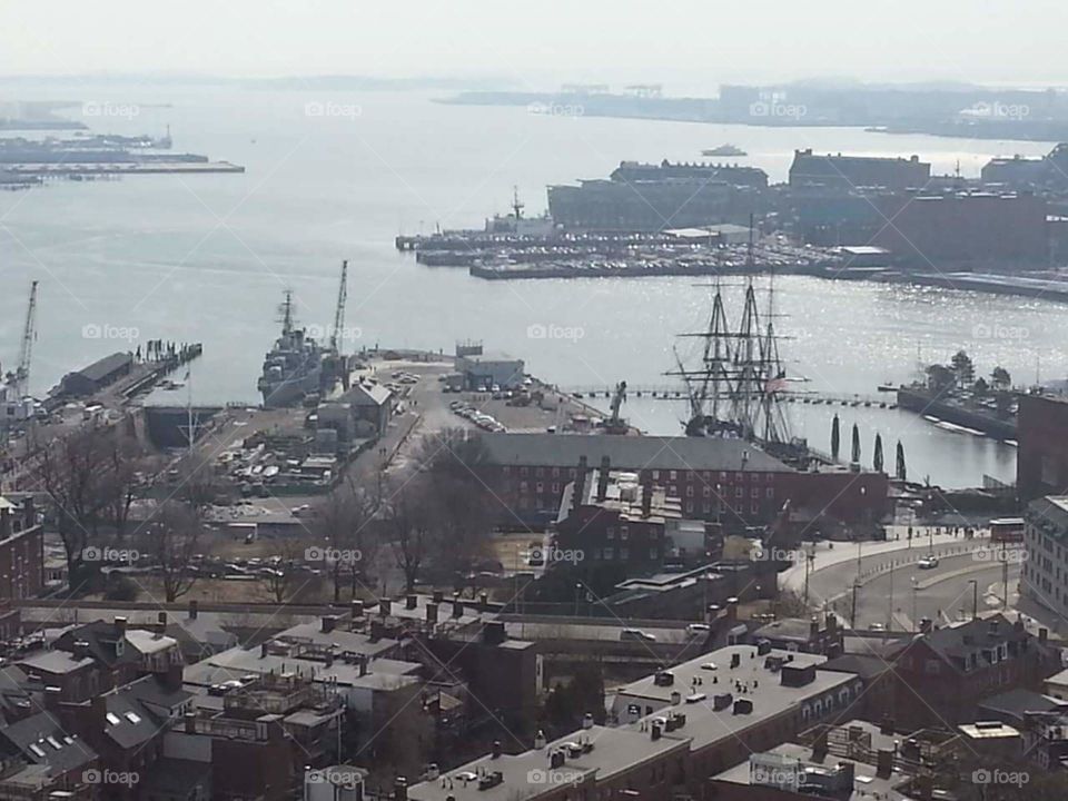 Boston Harbor & Navy Yard from Bunker Hill