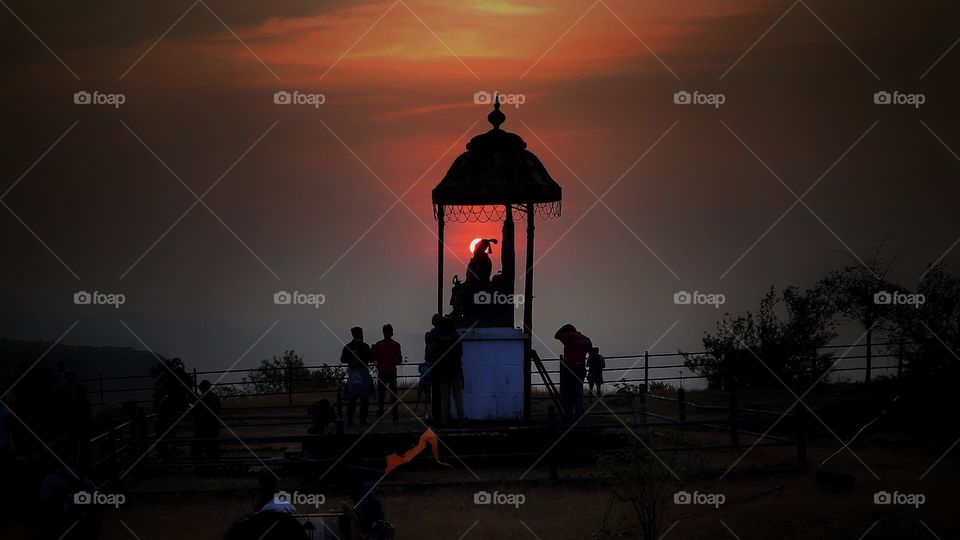 Chatrapati shivaji maharaj statue on Raigad Fort.