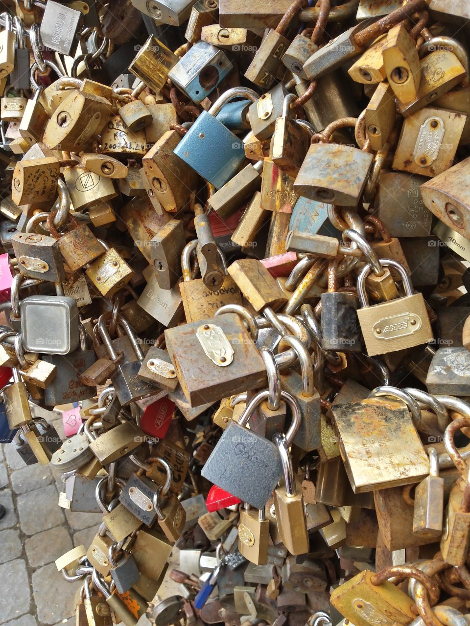Locks, locks and more locks. love locks at Pècs