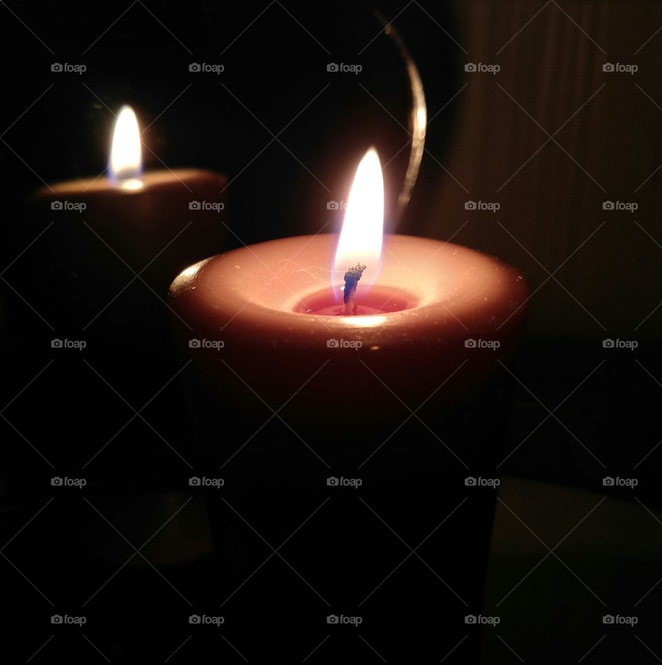 Darkened Candle Reflection