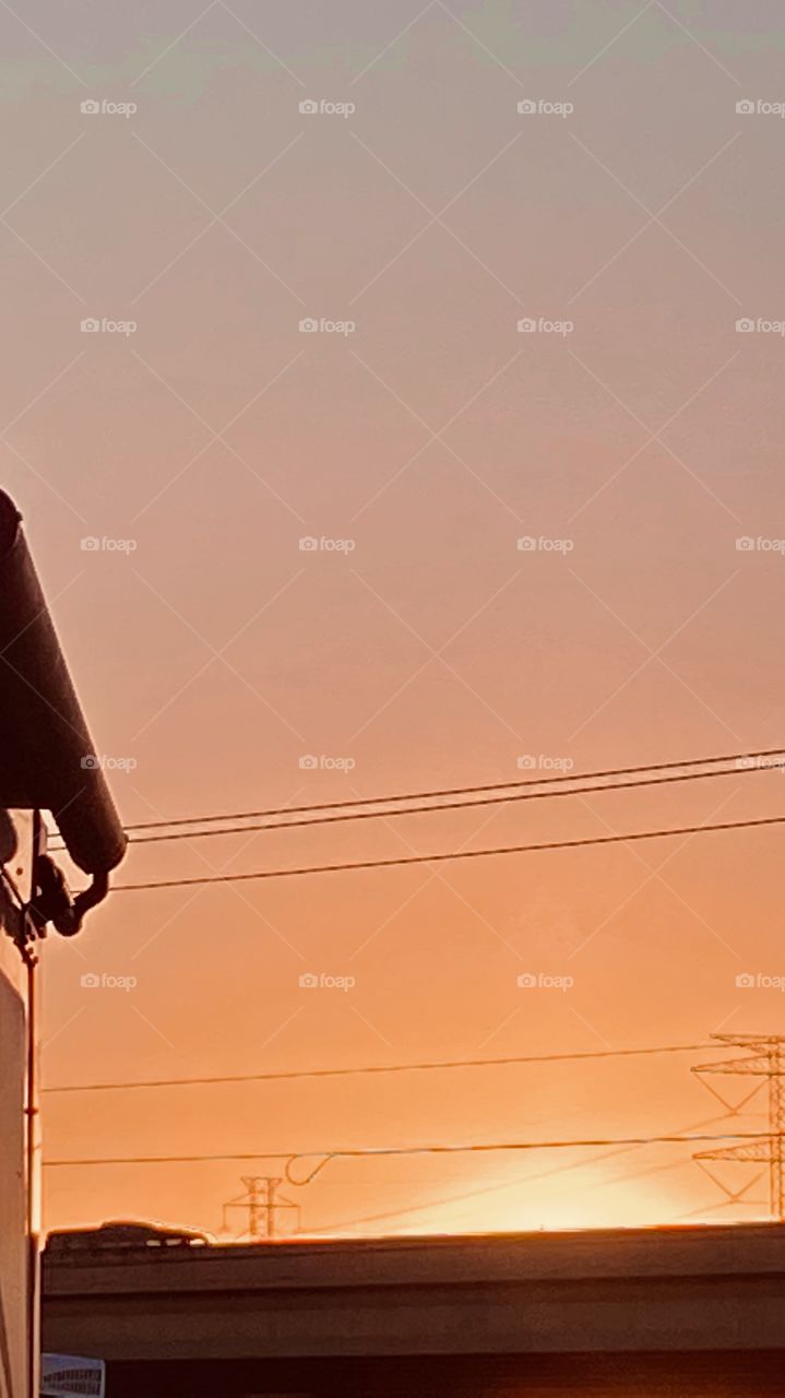 Beautiful Texas Sunrises Colours just breaking the plane of bridge 