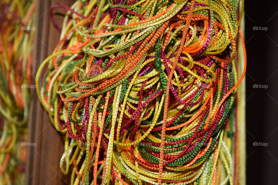 mixed colorful decoration of silk yarn