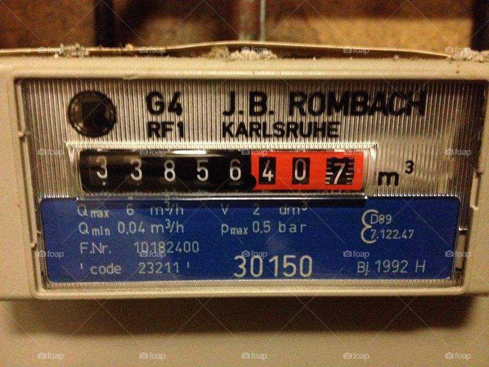 Gas meter.