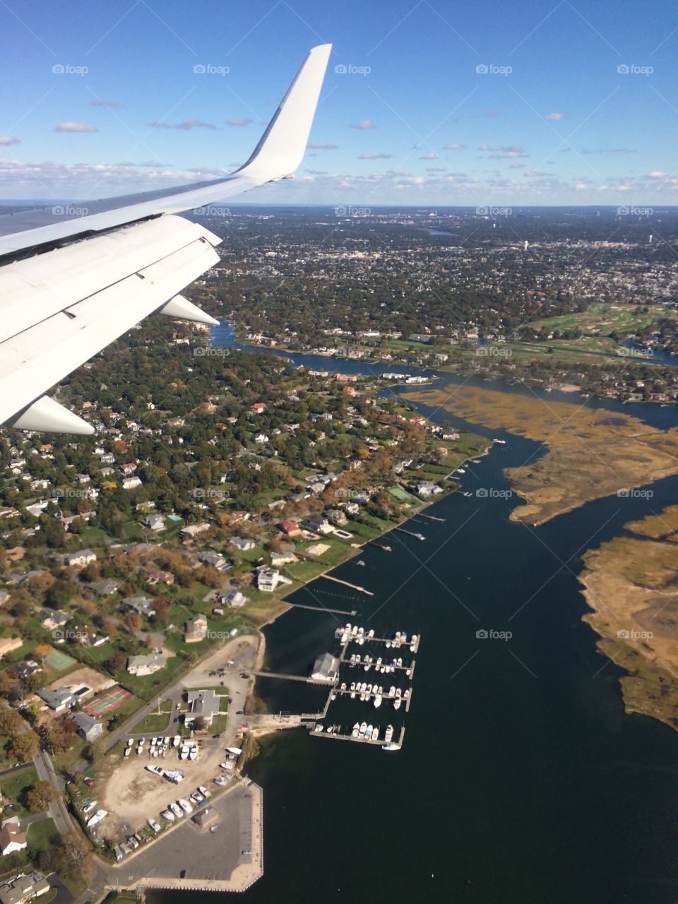 Aerial view of the coastline 