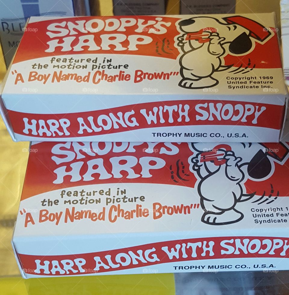 Snoopy and his Harp