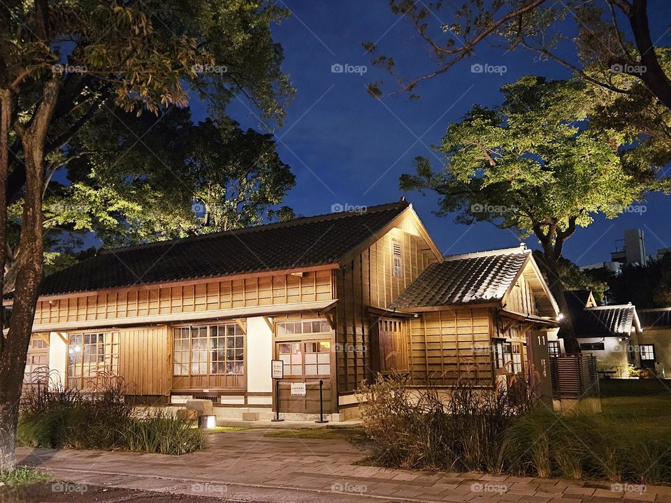 Japanese architecture night view