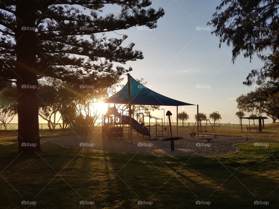 Playground at sunrise