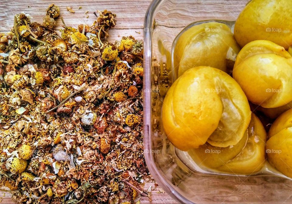 Lemon confit and chamomile