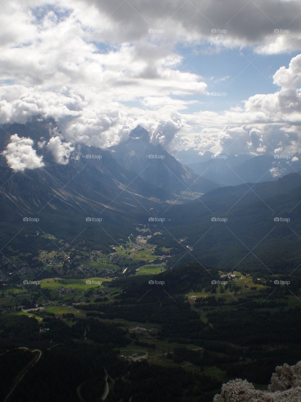 Scenic view of mountain and valley