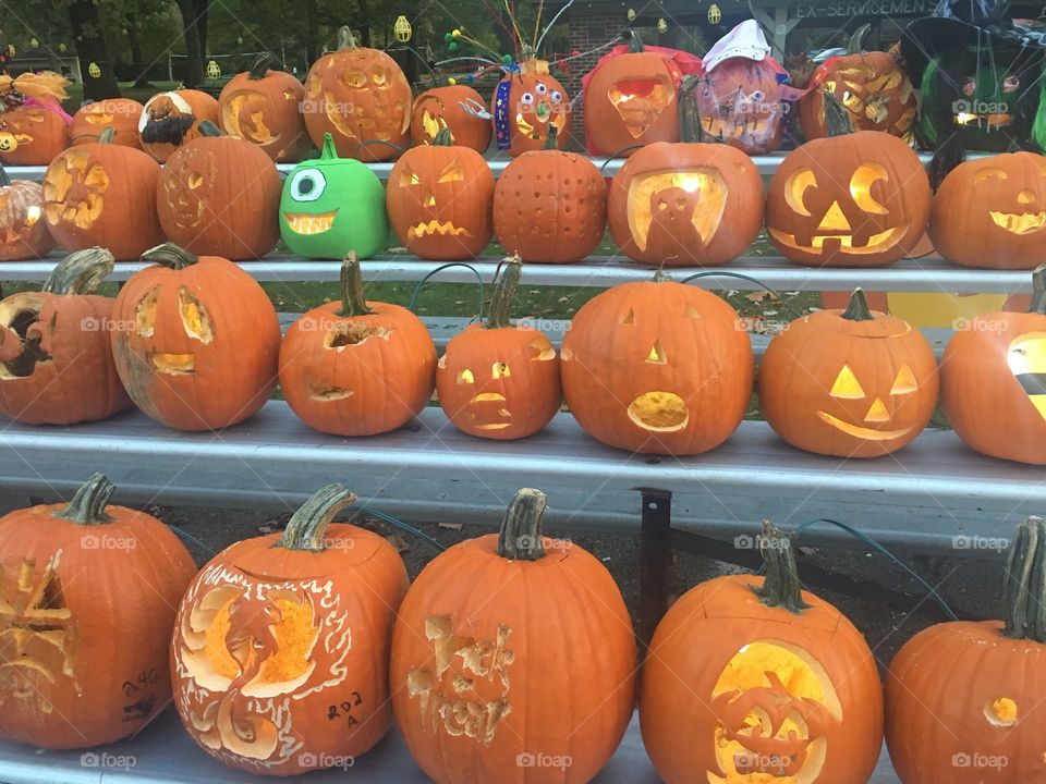 Carving pumpkins 