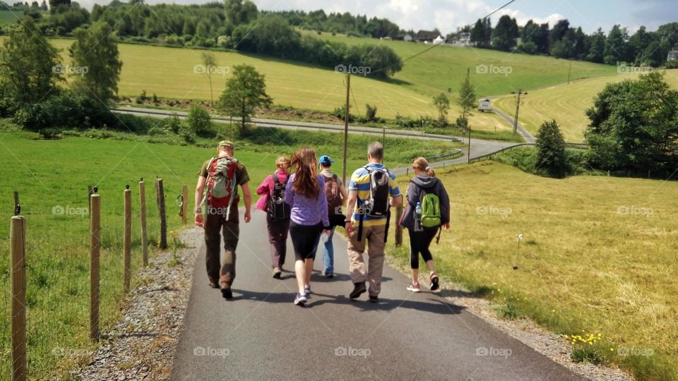 Hiking group of people