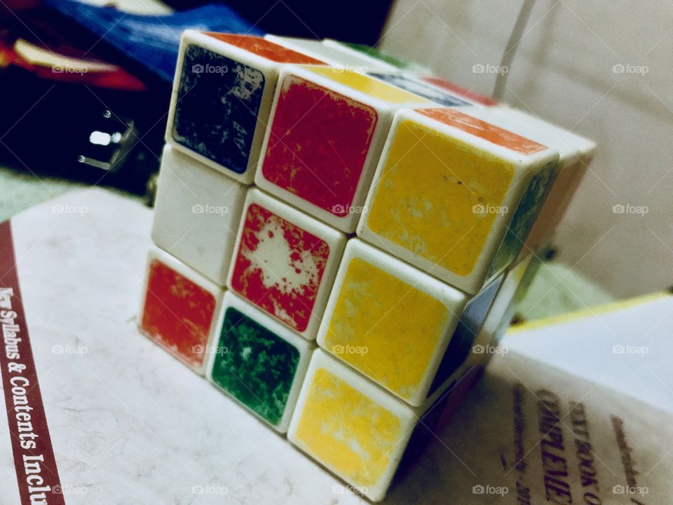 Sometimes solving rubiks cube is more tougher than facing the examinations ... My inspiration for stick onto studies ...