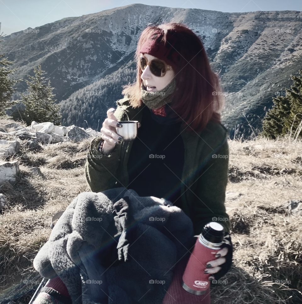 Taking a break and enjoying the offerings of the Dolomites