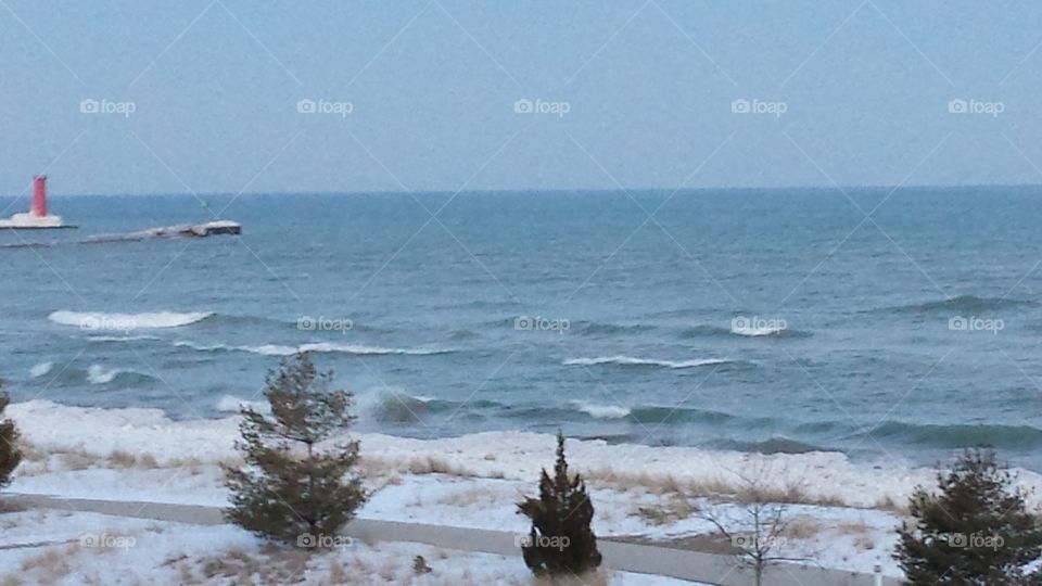 Winter Lake. lake Michigan