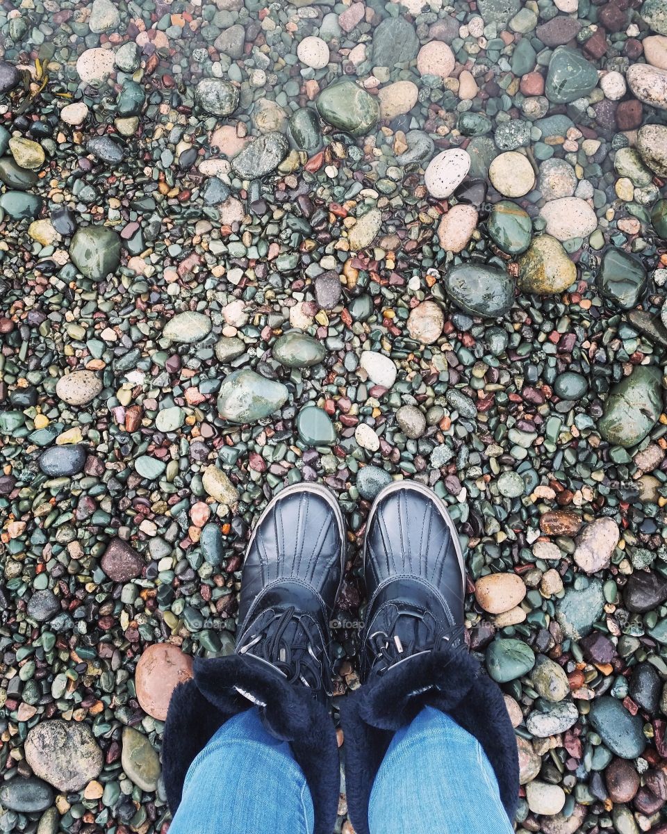 On a pebble beach in St. John's, Newfoundland