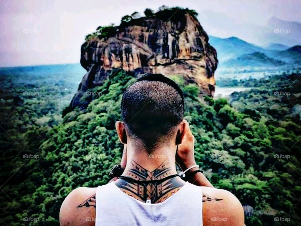 Man Tattoo with travel to sigiriya